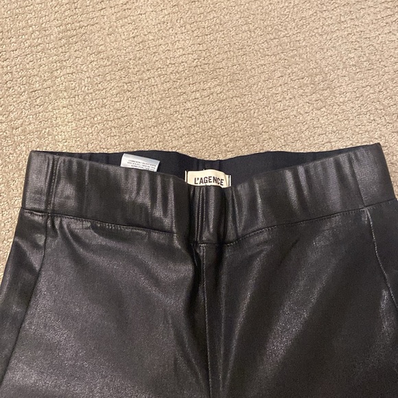 NWOT L’agence coated pull on pants.  Black.  Size XS. - Picture 5 of 6